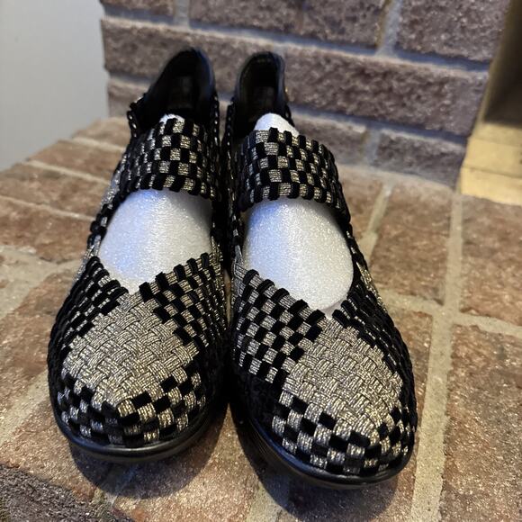 New Bernie Mev Lulia Wedge Mary Jane Shoes Size 39 EU US8 Bronze/Black Velvet - Picture 9 of 12